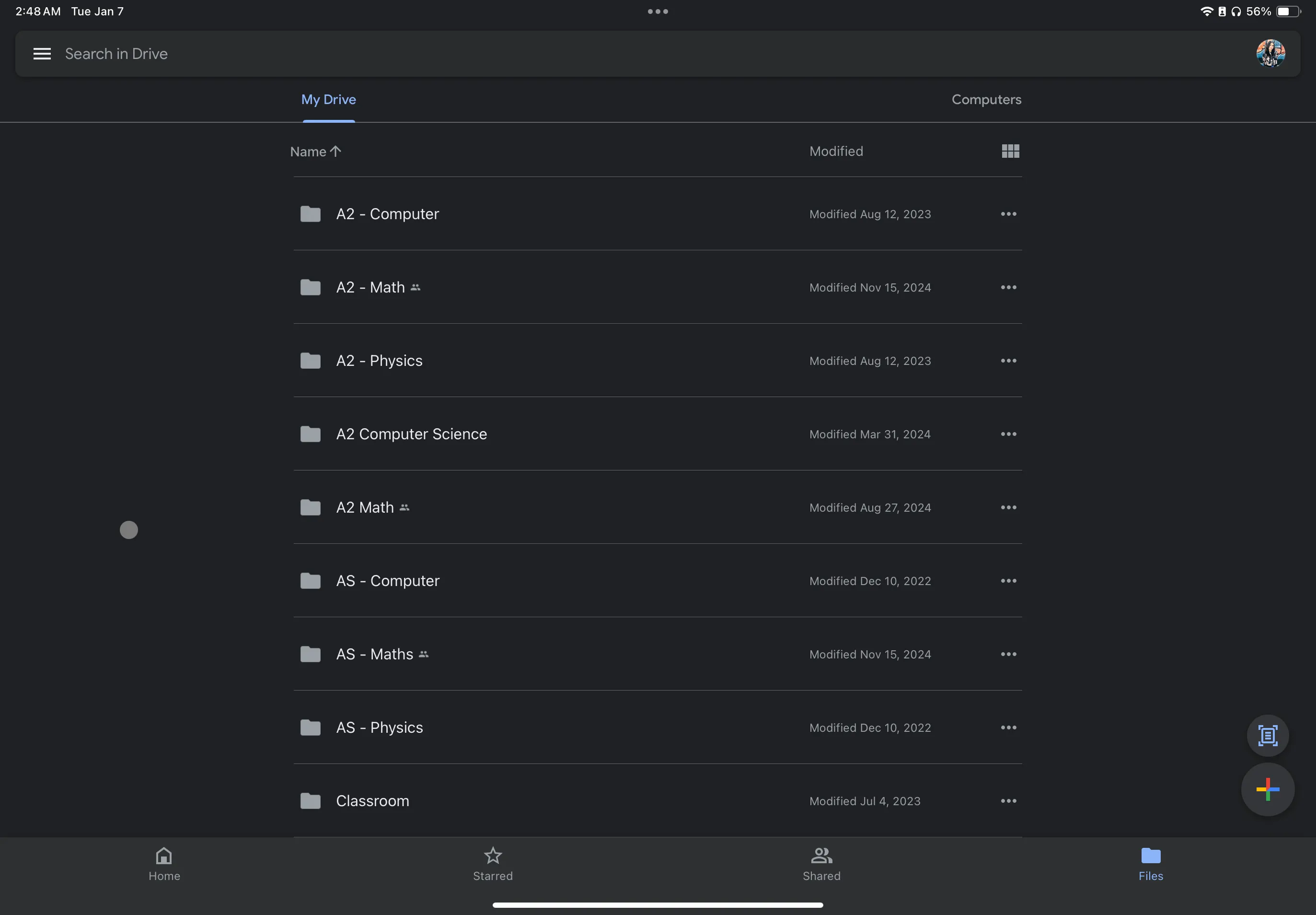 Ứng dụng Google Drive hiển thị trên iPad, sẵn sàng cho việc lưu trữ tài liệu