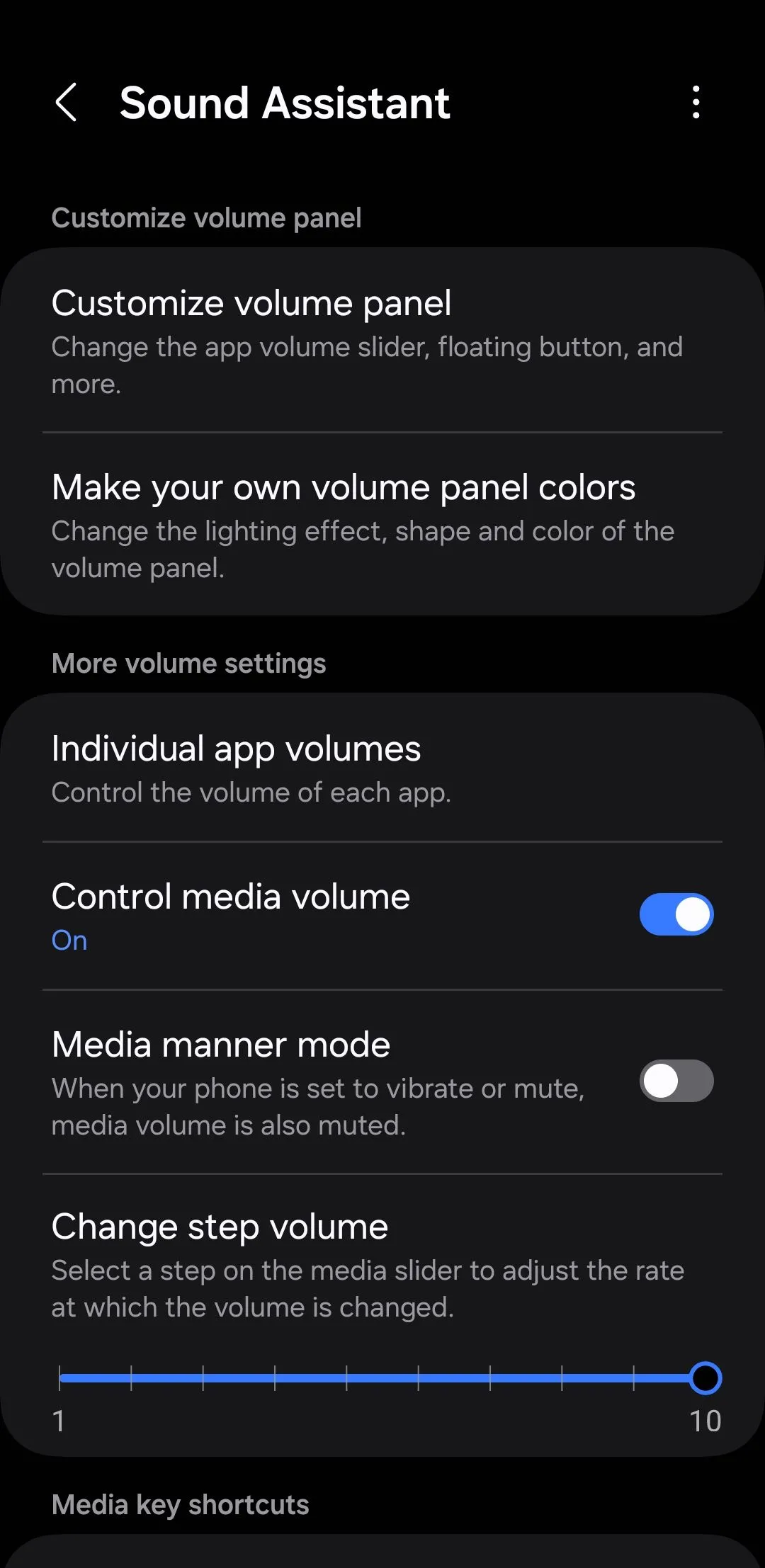 Ứng dụng Sound Assistant trên điện thoại Samsung