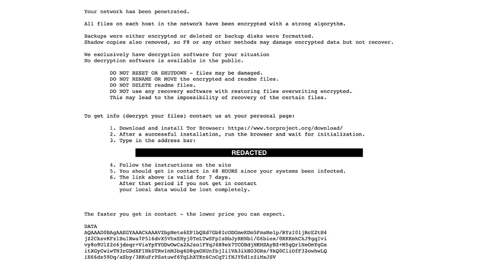 Ví dụ về thông báo đòi tiền chuộc của ransomware năm 2024