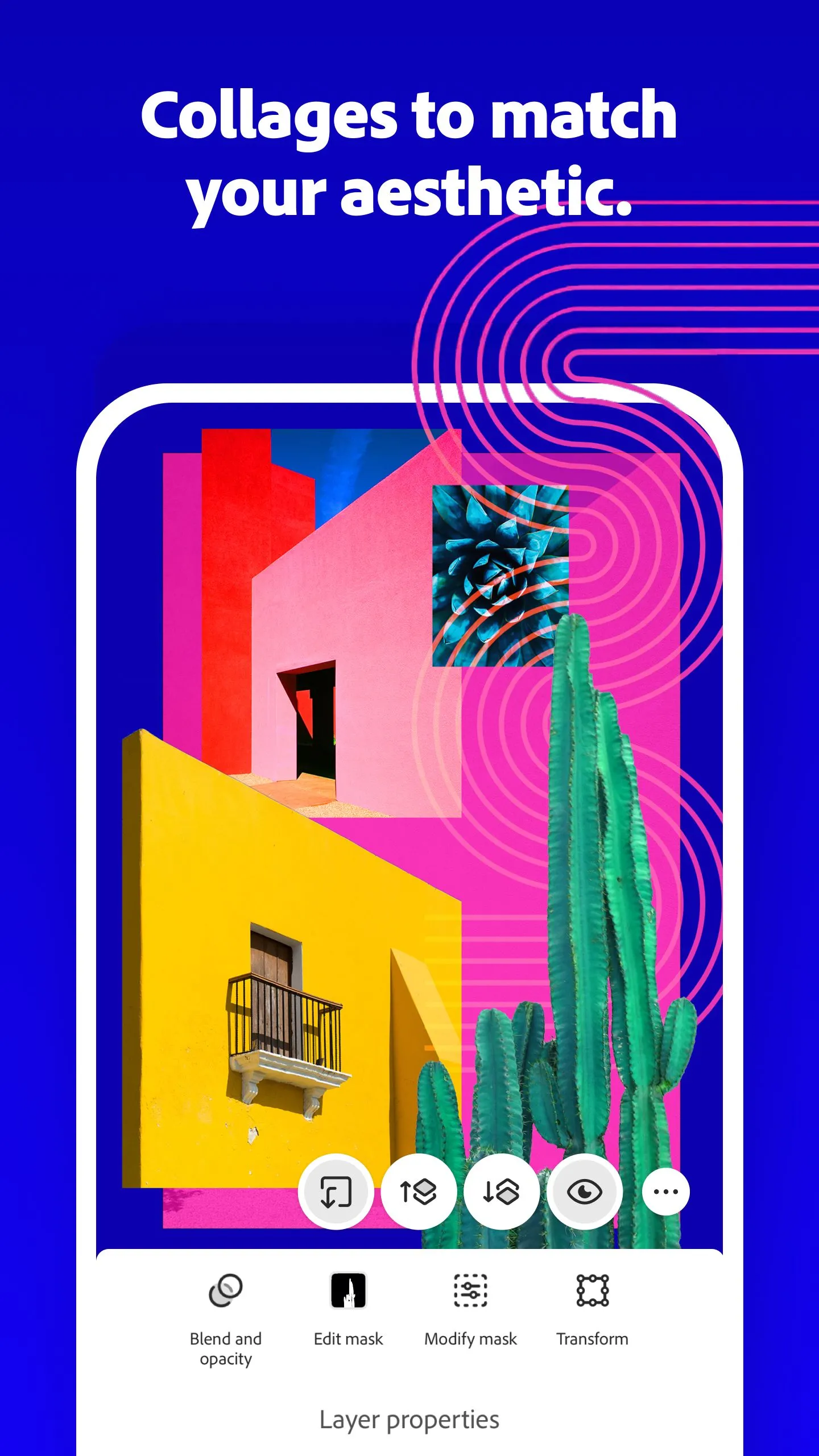 Ví dụ về tính năng tạo ảnh ghép độc đáo trên Photoshop Mobile.