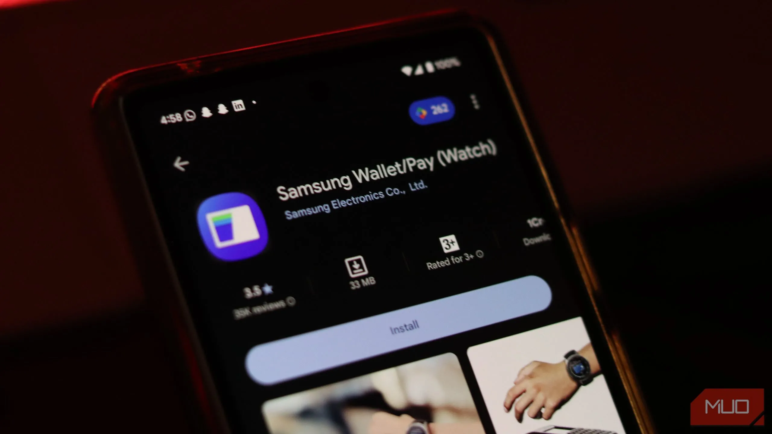 Ví Samsung Wallet trên cửa hàng ứng dụng Android